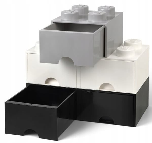 LEGO Container with Drawer – 4 Bricks, 2x2 Container, Large Black Box