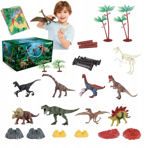 DINOSAURS – small dinosaur figurines, set of 8, assorted collection for play