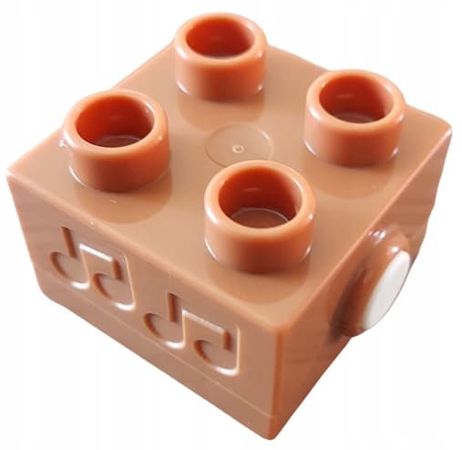 1486c01 DUPLO BRONZE MUSIC NOTE BUTTON BRICK 2x2