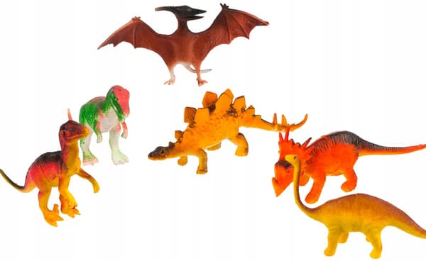 DINOSAURS SET OF 6 RUBBER FIGURINES – VARIOUS DESIGNS