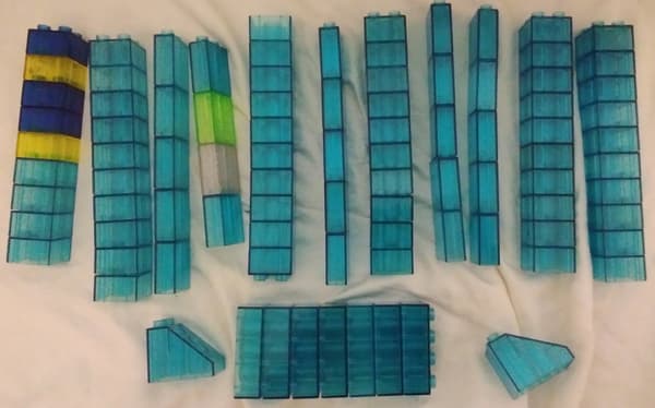 LEGO DUPLO glass blocks, 97 pieces