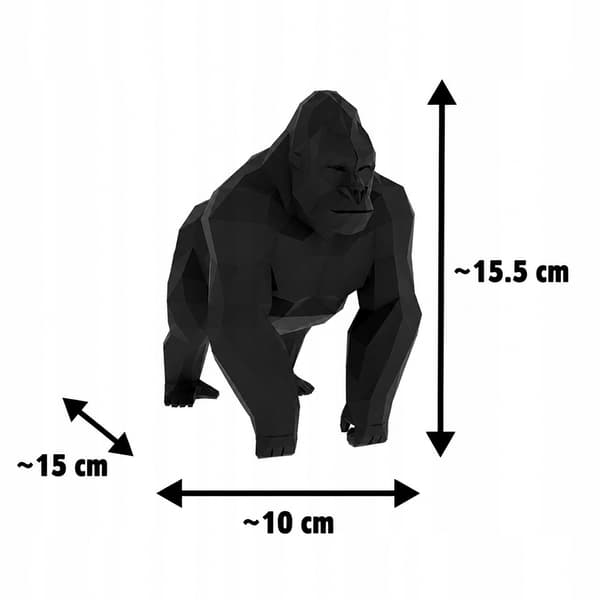 LOW-POLY GORILLA FIGURINE – HOME DECOR FOR A SHELF – MANY COLOURS