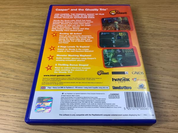 CASPER AND THE GHOSTLY TRIO – complete set: BDB PS2 disc