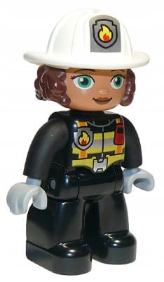 LS NEW LEGO DUPLO FIGURE: MUM, FIREFIGHTER, FIRE BRIGADE