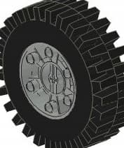 Lego Wheel with Tyre 3739c01 LIGHT GREY Old