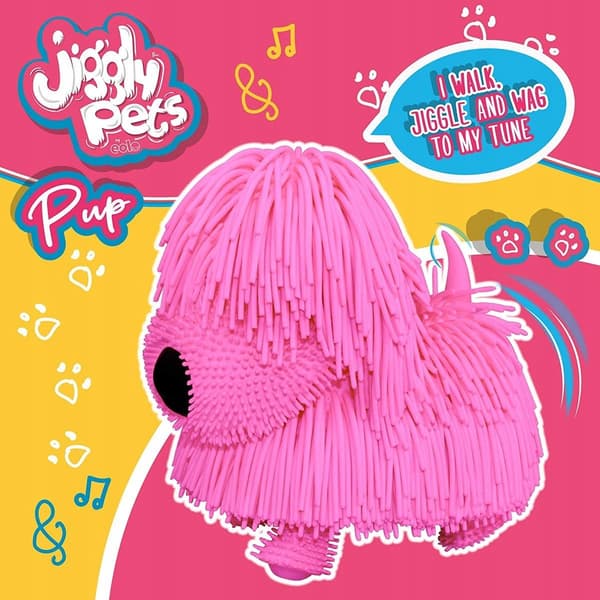 Eolo Jiggly Pink Dog Soft Toy