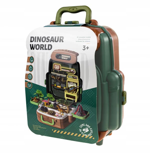 DINOSAURS – LARGE ARCHAEOLOGIST’S SET: XXL FIGURES, EGGS, VOLCANO, SUITCASE AND BACKPACK