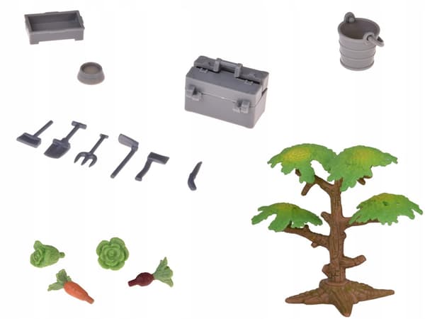 FARM SET: FARM, MILL WITH WINDMILL + ACCESSORIES: TRACTOR AND ANIMALS