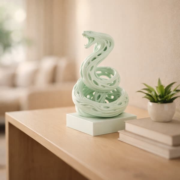 DECORATIVE COBRA FIGURINE ON A 3D OPENWORK BASE – MANY COLOURS