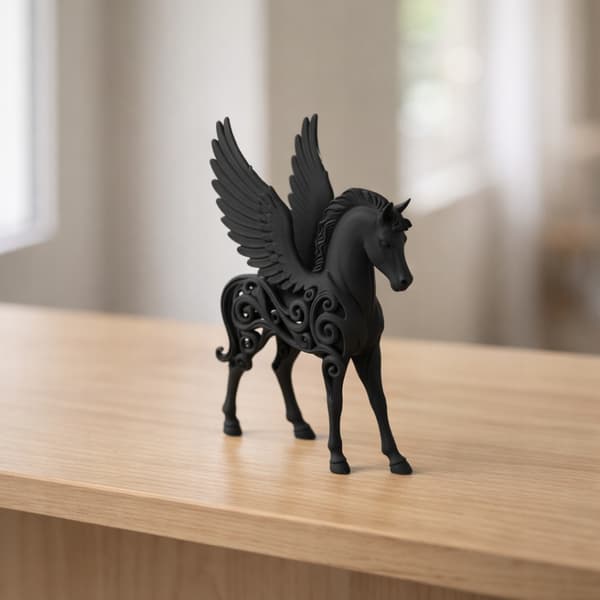 DECORATIVE PEGASUS FIGURINE – OPENWORK SHELF DECORATION – MANY COLOURS
