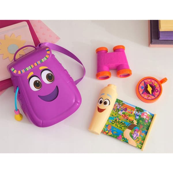 DORA AND FRIENDS BACKPACK SET: ACCESSORIES, TOY, BINOCULARS, MAP AND COMPASS