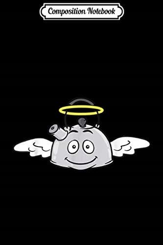 Composition Notebook: Flying Kettle, Funny Smiling Face, Angel’s Wing
