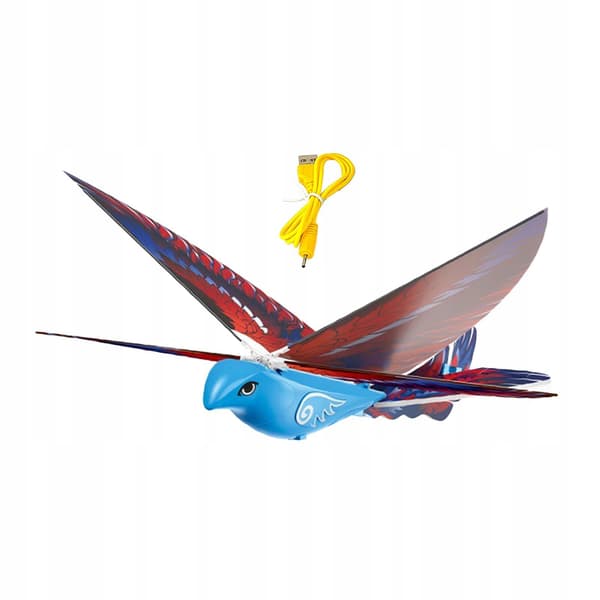 Electric bird toy Unique home décor Early learning Realistic flapping blue