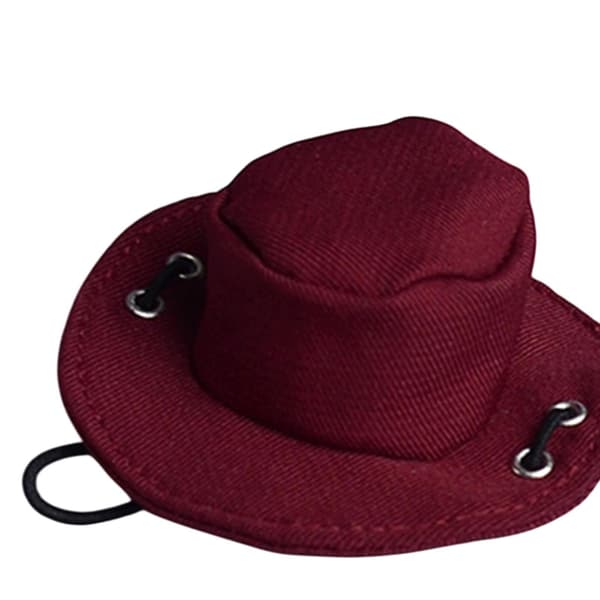 1/12 Mini cowboy hat – Model Doll Toy Props – Mini Western Hat – Mini Hat – Red