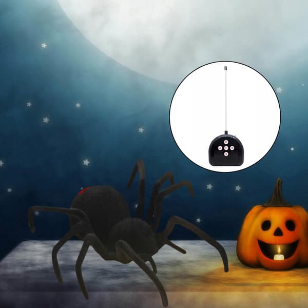 Remote control Scary, terrifying soft plush infrared spider Halloween gift D