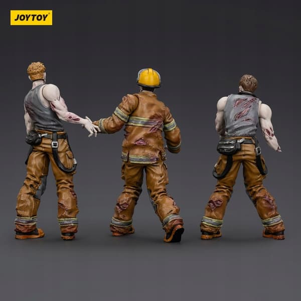 Dark Source Zombie Action Figures: 3-Pack of Firefighters, 8 cm - Small
