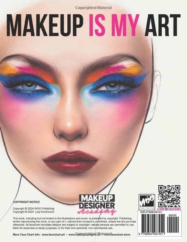 Kondrevich, Liza: Facechart Template Practice Book 3: Blank Face Chart Make-up