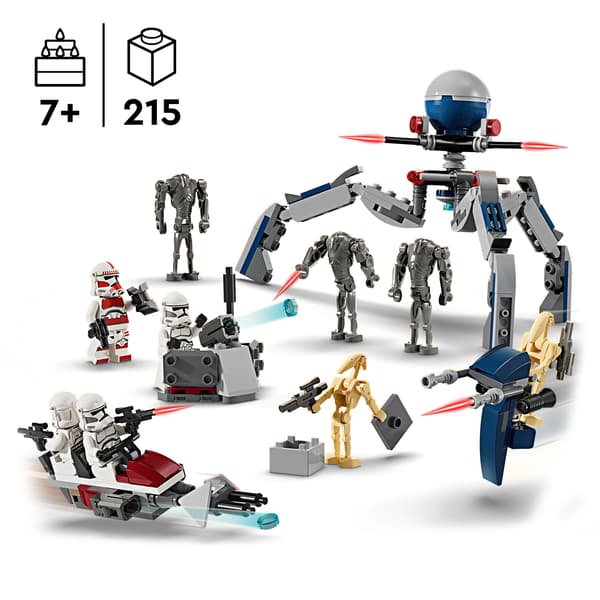 LEGO Star Wars 75372 Battle Set featuring a Clone Trooper and a Battle Droid