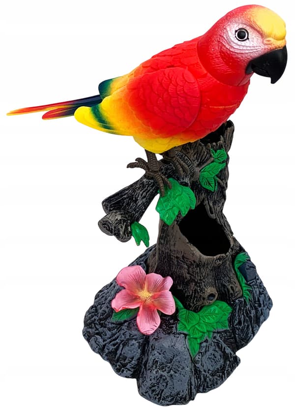 A chirping, moving little bird. An interactive bird. A budgie. With sound