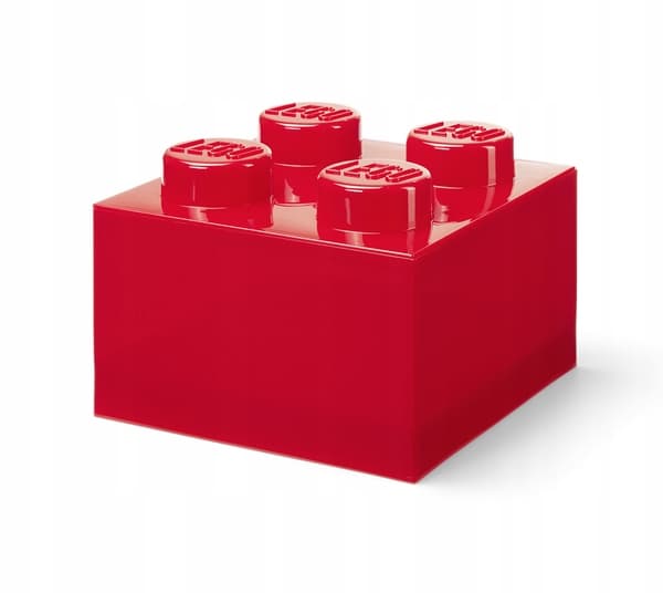 LEGO STORAGE BOX FOR BRICKS, 4-PIECE SET, TRANSPARENT RED, 25 cm, 40090804