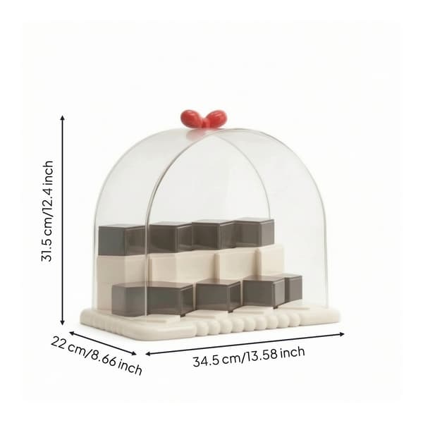 Tiered display box for figurines Display box with dust cover Dust-proof, for the desk