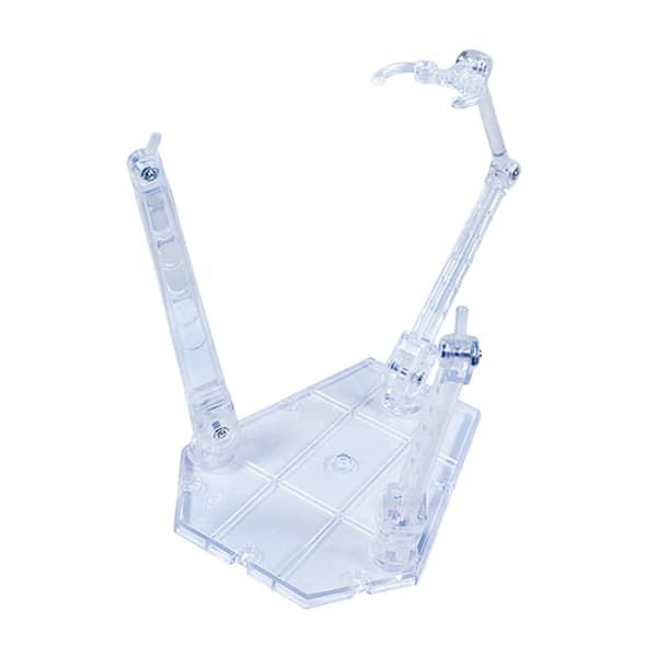 Action display stand: flexible, sturdy, transparent, adjustable, multi-purpose