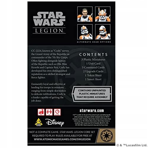 Atomic Mass Games | Star Wars Legion: Clone Commander Cody-utvidelsen | Mini