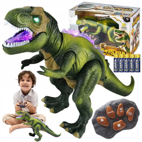 INTERACTIVE T-REX DINOSAUR – REMOTE-CONTROLLED R/C ROBOT WITH REMOTE CONTROL + 5x BATTERIES
