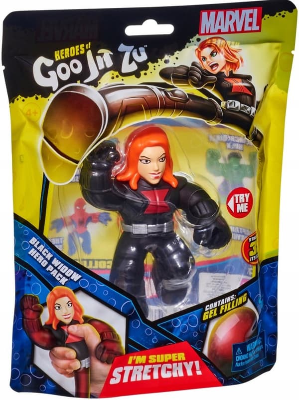 GIFT FOR A BOY: GOO JIT ZU TOY – MARVEL BLACK WIDOW RUBBER FIGURINE