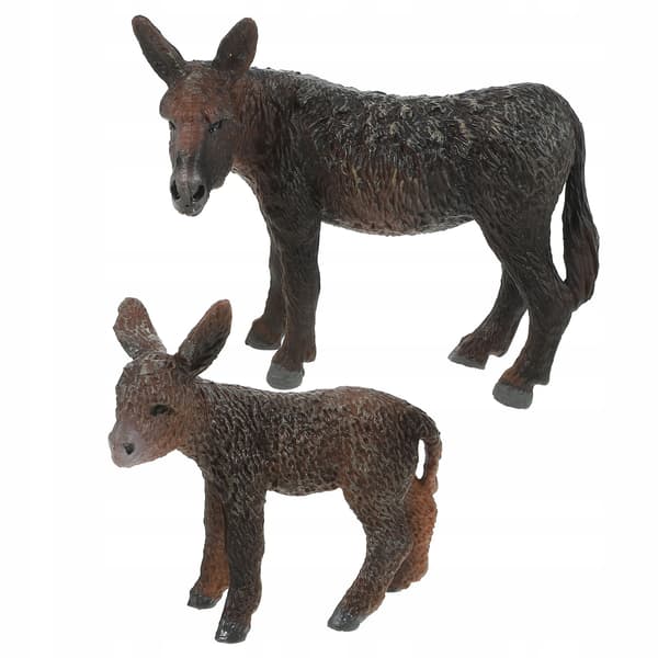 2 DONKEY FIGURINES, PLASTIC, DESK DECORATIONS