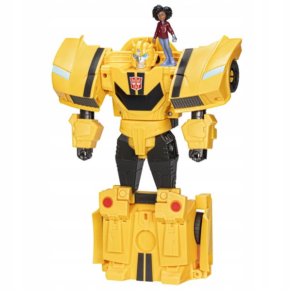 Transformers EarthSpark Bumblebee Spin Changer, Mo Malto figure, ages 6+