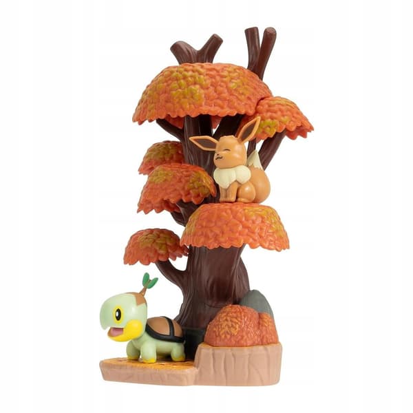 Pokémon Select AUTUMN FOREST Tree + 2 TURTWIG and EEVEE Figures PKW3683