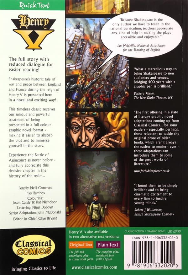 HENRY V: THE GRAPHIC NOVEL – QUICK TEXT (BRITISH ENG