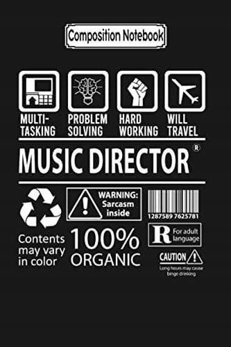 Composition Notebook: Music Director – Multitasking, Will Travel, Job, Music, M