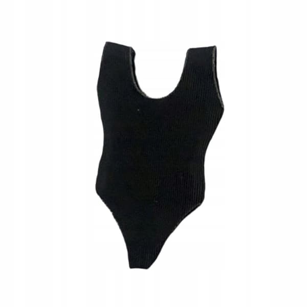 Miniature figure-hugging swimsuit designed for 1/12 scale action figures – Black