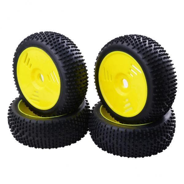 4x 17mm Hex rubber tyres and wheels for 1/8 FS RC Buggy B – Yellow