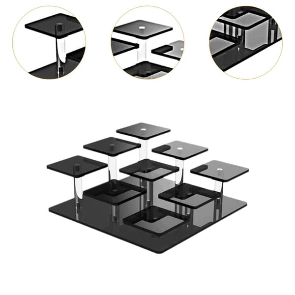 Acrylic display stand – Organiser shelf for perfume figurines – Black