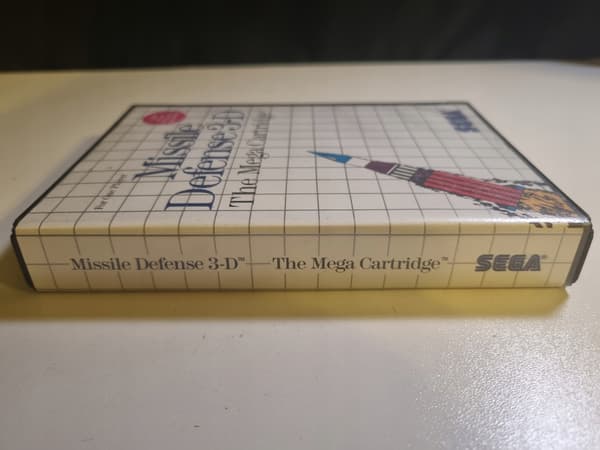 Missile Defence 3-D, a Mega Cartridge game for the SEGA MASTER SYSTEM
