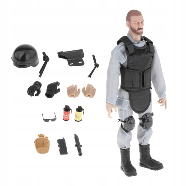 12 Action Figures Play Set, 1:6 Scale Model Soldiers Action Figure, Grey