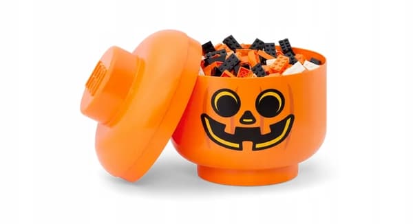 LEGO L-SIZE CONTAINER – LARGE PUMPKIN HEAD, 8.5 L, 40321729 + LEGO A4 Stickers