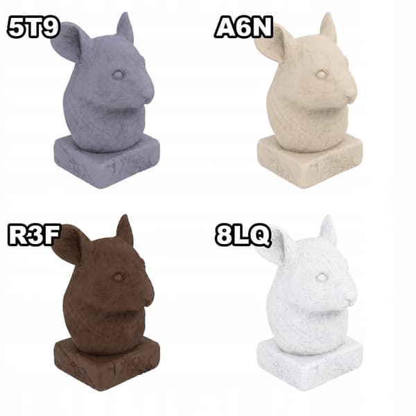 CHINCHILLA BUST FIGURINE ON A BASE – DECORATIVE, MULTICOLOURED