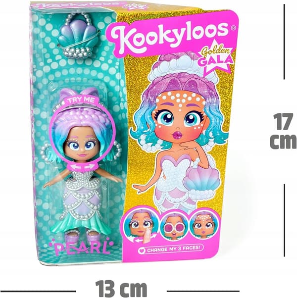 KOOKY LOOS GOLDEN GALA MINI DOLL WITH CHANGEABLE FACES – PEARL