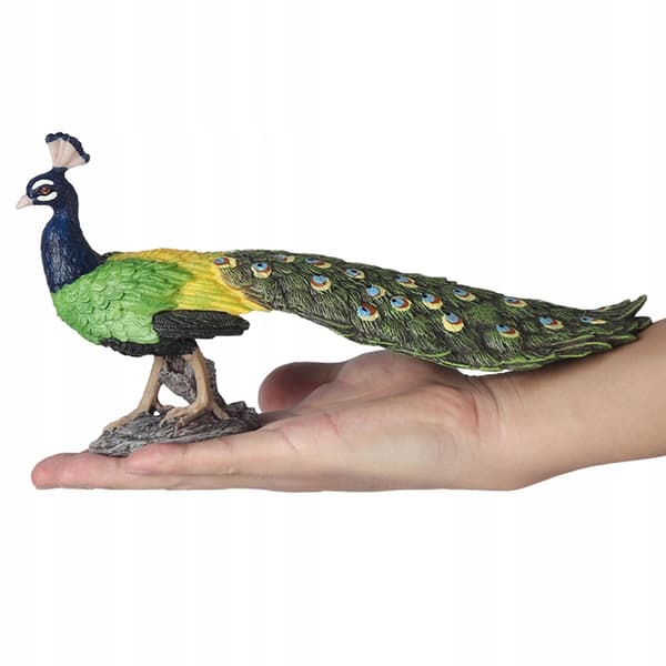 Plastic peacock figurines Miniature figurines for classrooms Green