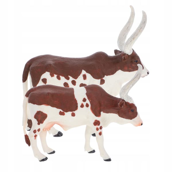2 DECORATIVE COW FIGURINES, PLASTIC EDUCATIONAL MODELS