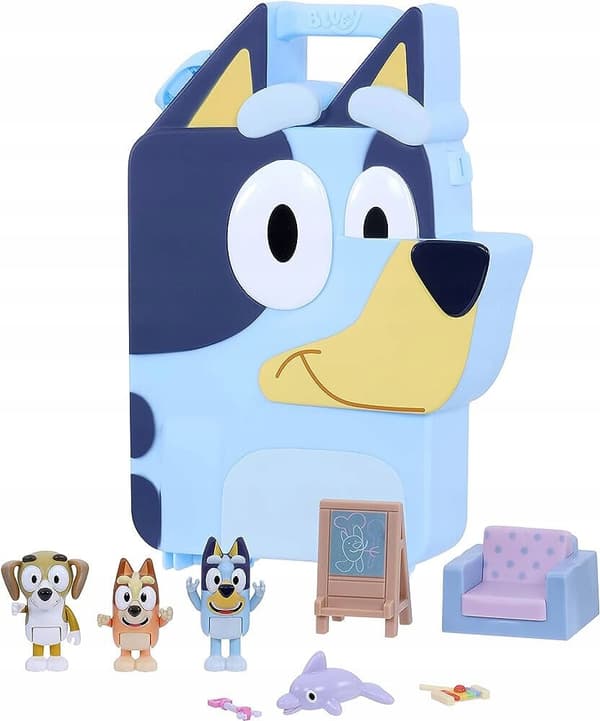 Moose Toys Bluey MOOSE Bluey Figure Set – Portable Suitcase with Figures