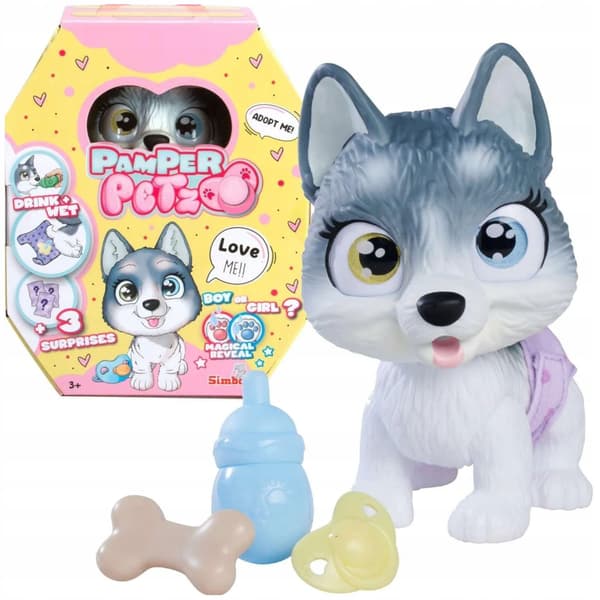 SIMBA PAMPER PETZ HUSKY INTERACTIVE TOY – DOG THAT DRINKS AND URINATES