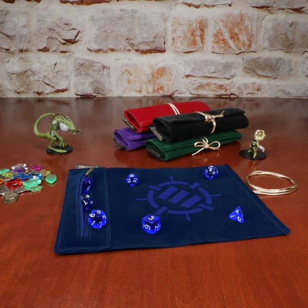 Enhance - Tabletop Roll on a Scroll Bag (case + set of dice) - Blue