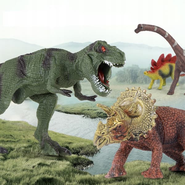 LARGE DINOSAURS SET: DINOSAUR Mat, 8 DINOSAUR FIGURES + ACTION SET