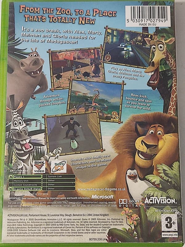 XBOX MADAGASCAR X-BOX CLASSIC GAME