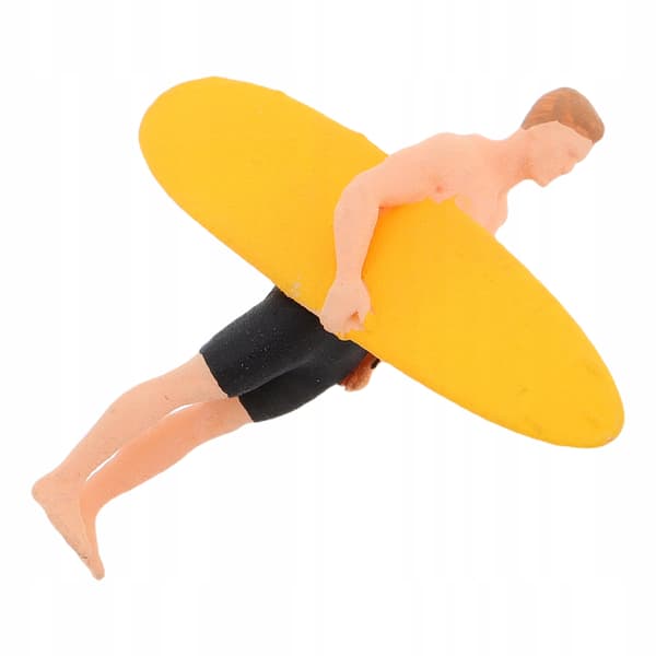 MINIATURE BEACH SURFER FIGURINES FOR DECORATING DOLLHOUSES